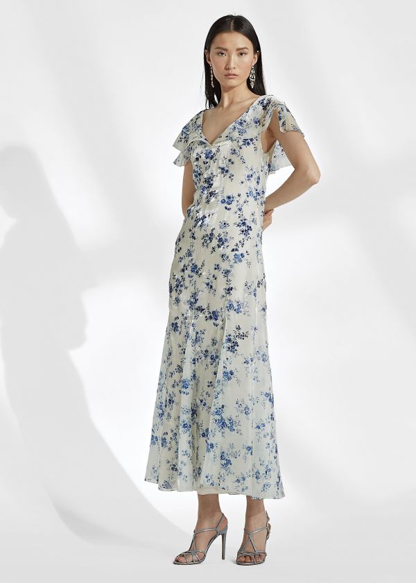 Vestido Ralph Lauren Kegan Floral Evening Mulher 65903-KUTL